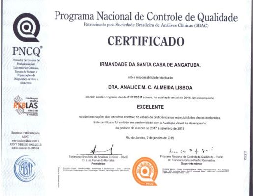 Certificado de Qualidade